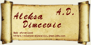 Aleksa Dimčević vizit kartica